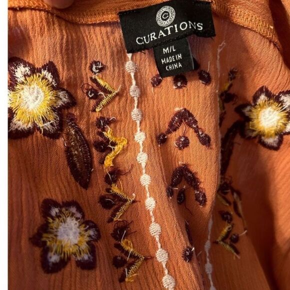 Curations Women’s embroidered, boho, hippie, kimono tunic cardigan lightweight d - Picture 6 of 7